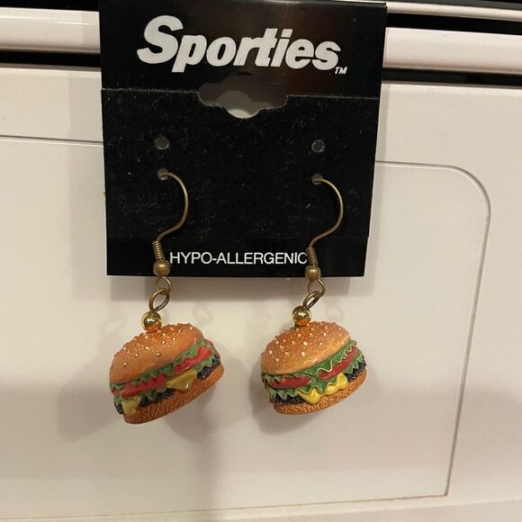 Cheeseburger Vintage Earrings  - Picture 1 of 12